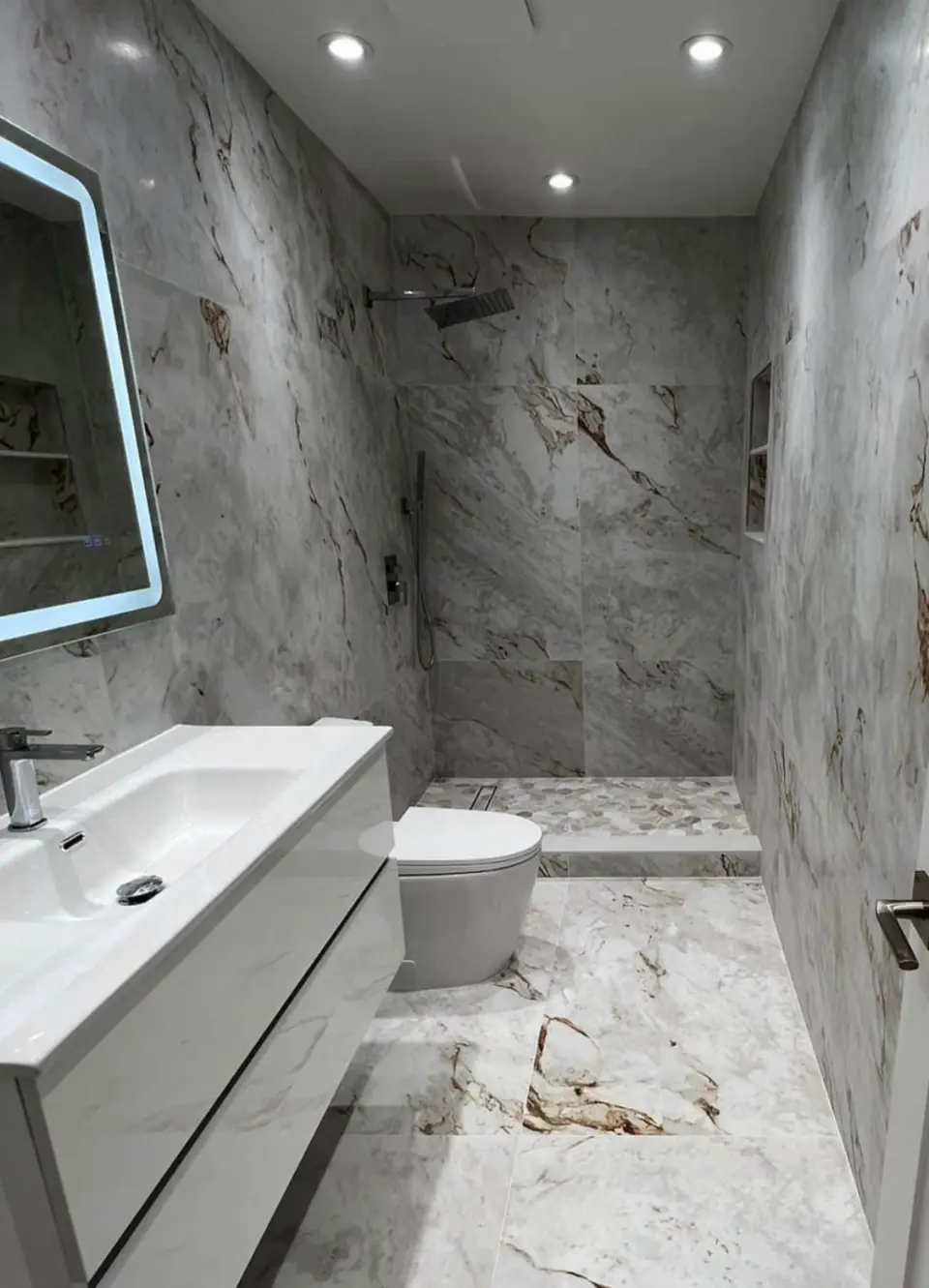 Stone bathroom - real Remodel Right FL project
