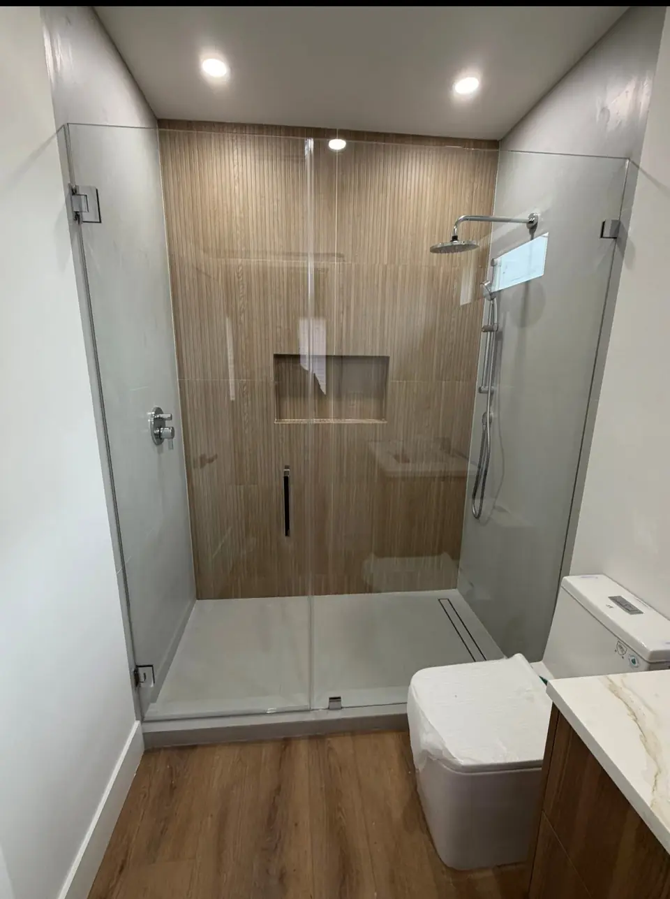 Wood-look shower - real Remodel Right FL project