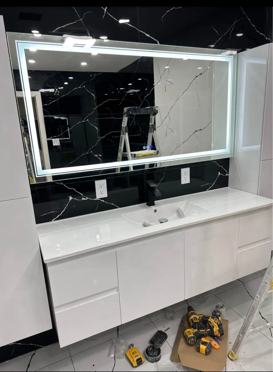 Floating vanity - real Remodel Right FL project