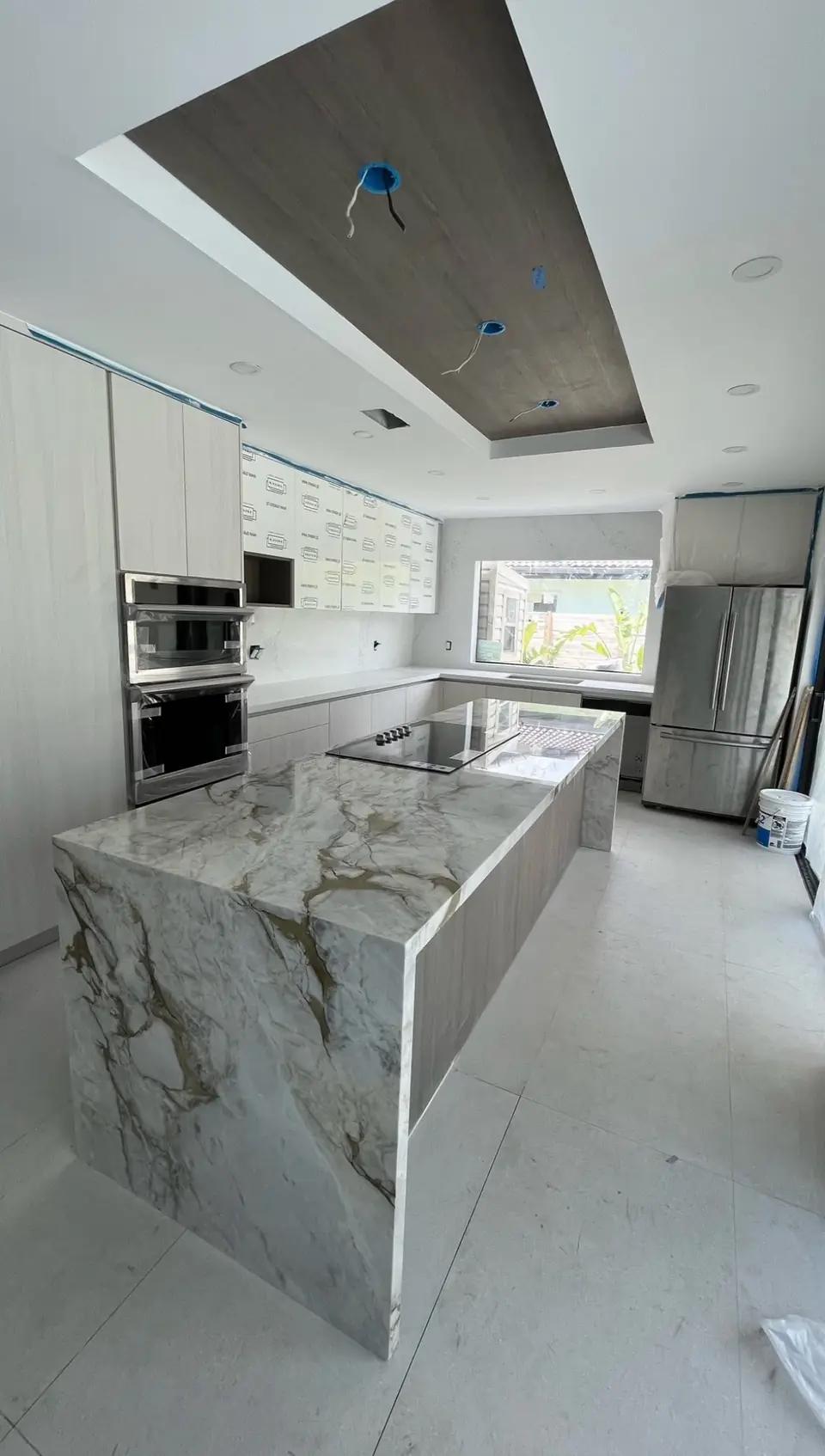 Kitchen with a real marble island - real Remodel Right FL project
