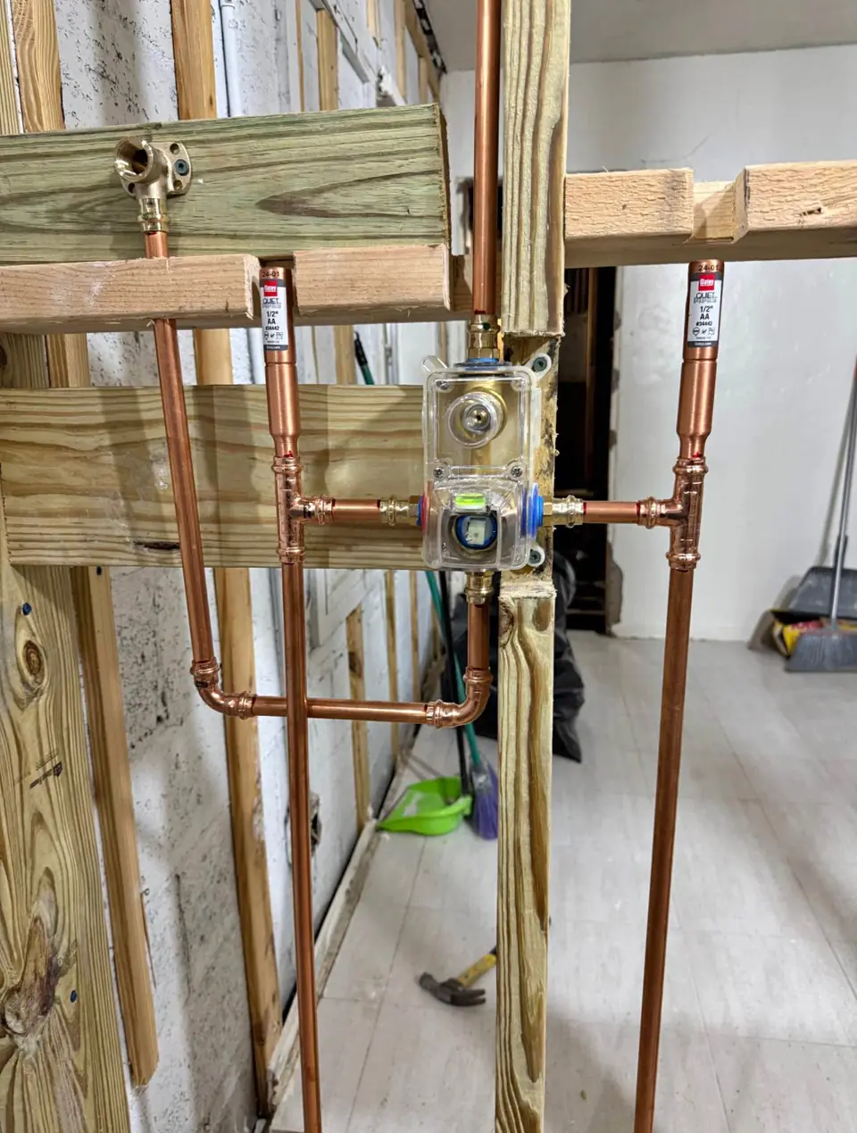 Copper rough-in - real Remodel Right FL project