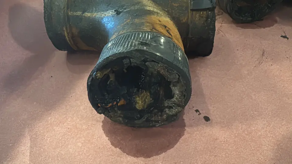 Clogged cast-iron drain - real Remodel Right FL project